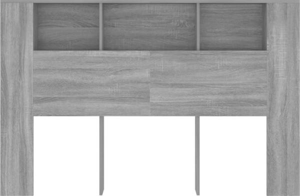 vidaXL Κεφαλάρι κρεβατιού με ράφια, γκρι Sonoma δρυς, 160x18,5x104,5 cm
