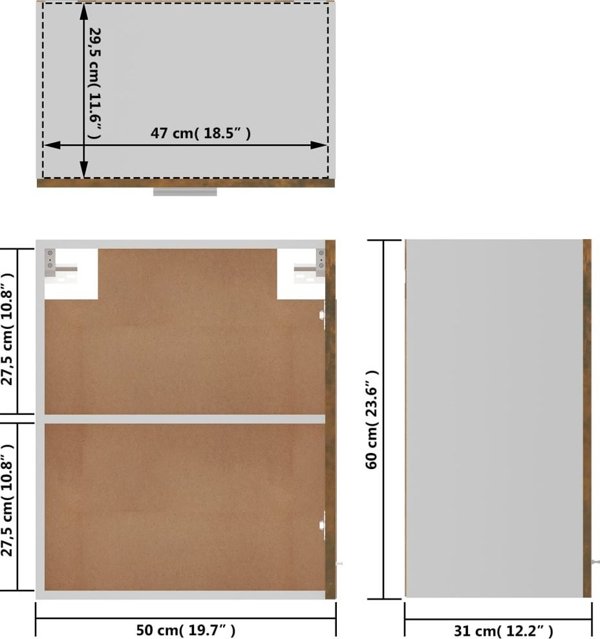 vidaXL Ntakmaki pisimes dimioyrgias prisminio dokos 50x31x60 cm