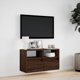 vidaXL Επιτοίχια Ντουλάπα TV με LED, Καφετί Δρυς, 80x31x45 εκ.