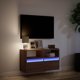 vidaXL Επιτοίχια Ντουλάπα TV με LED, Καφετί Δρυς, 80x31x45 εκ.