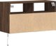 vidaXL Επιτοίχια Ντουλάπα TV με LED, Καφετί Δρυς, 80x31x45 εκ.