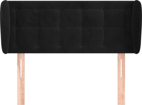 vidaXL Zaglōwek uszak, μαύρο, 103x23x78/88 cm, βελούδινο