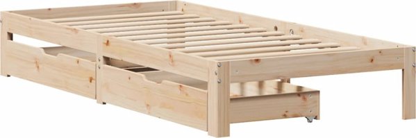 vidaXL Rama lozka z szufladami 90x190 cm lite drewno sosnowe