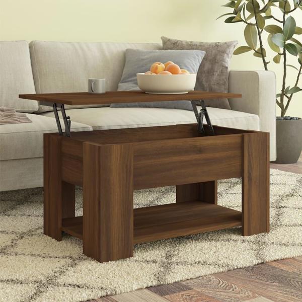 vidaXL τραπεζάκι καφέ καφέ δρυς 79x49x41 cm υλικό από ξύλο
