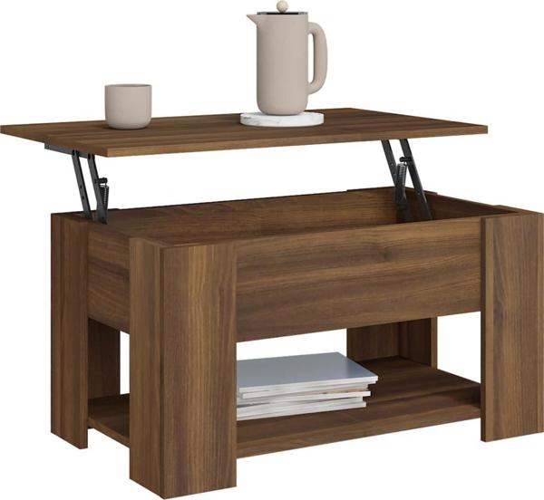 vidaXL τραπεζάκι καφέ καφέ δρυς 79x49x41 cm υλικό από ξύλο