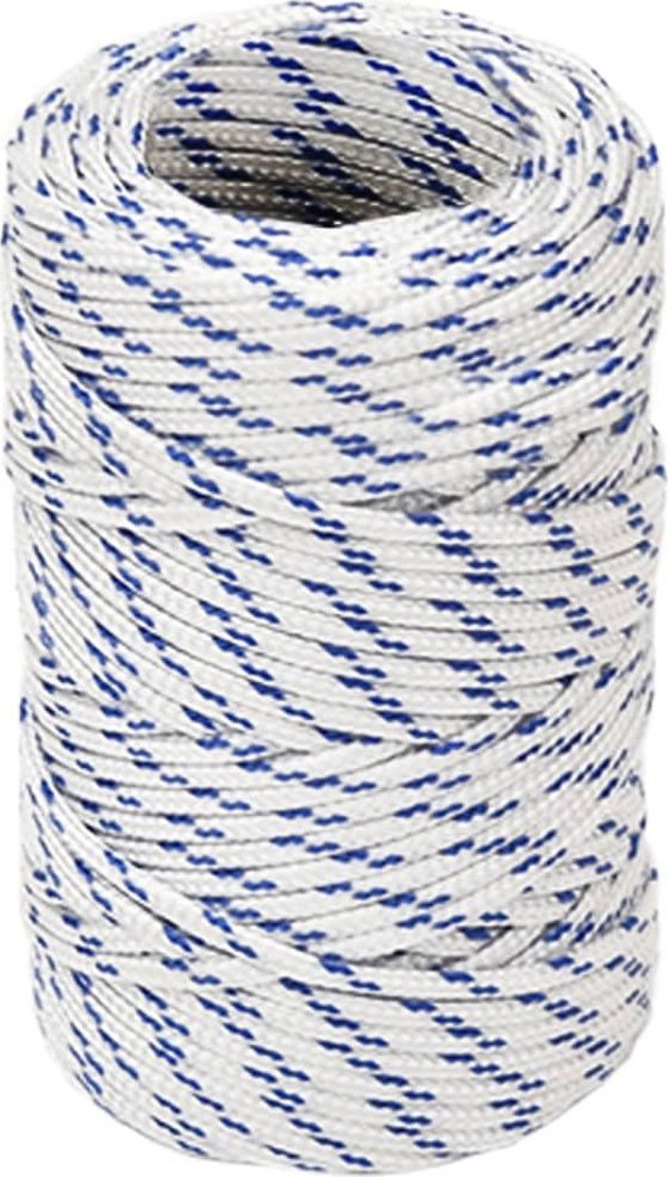 vidaXL Ναυτική τσαμπίδα, λευκή, 2 mm, 100 m, πολυπροπυλένιο