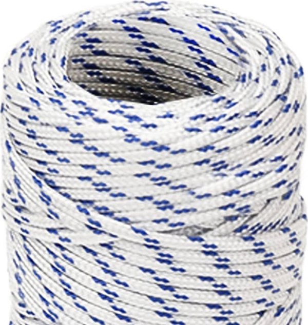 vidaXL Ναυτική τσαμπίδα, λευκή, 2 mm, 100 m, πολυπροπυλένιο