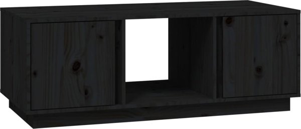 vidaXL vidaXL Stolik kawowy, czarny, 110x50x40 cm, lite drewno sosnowe