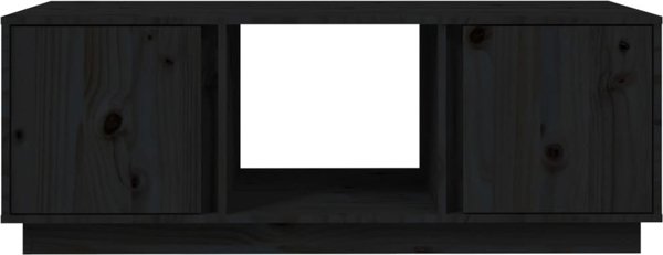 vidaXL vidaXL Stolik kawowy, czarny, 110x50x40 cm, lite drewno sosnowe