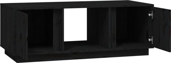 vidaXL vidaXL Stolik kawowy, czarny, 110x50x40 cm, lite drewno sosnowe