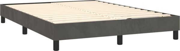 vidaXL Κοντινεντάλ κρεβάτι με στρώμα 140x190cm σκούρο γκρι βελούδο