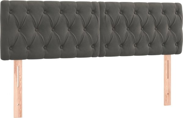 vidaXL Κοντινεντάλ κρεβάτι με στρώμα 140x190cm σκούρο γκρι βελούδο