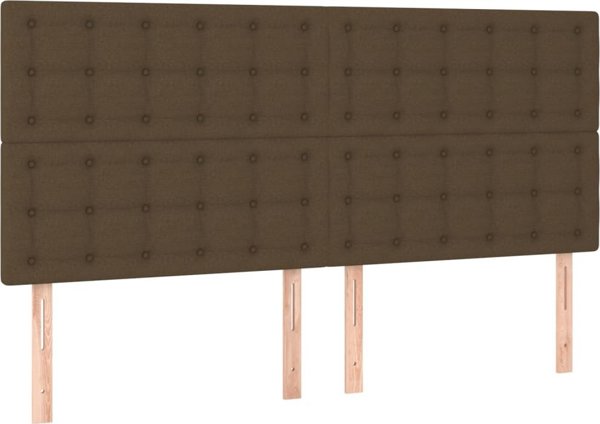 vidaXL Lozko kontynentalne me materacem, brazowe, tkanina, 180x200 cm