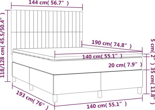 vidaXL Loftiko kontynentalno krevati me estrwma, krem, yfasma, 140x190 cm