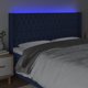 vidaXL Κεφαλάρι Κρεβατιού με LED, Μπλε, 183x16x118/128 cm, Υφασμάτινο