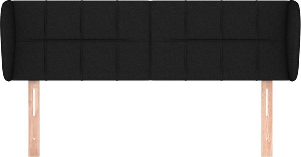 vidaXL Zaglowek uszak, czarny, 147x23x78/88 cm, tkanina