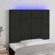 Κεφαλάρι κρεβατιού με LED vidaXL, μαύρο, 80x5x118/128 cm, υφασμάτινο