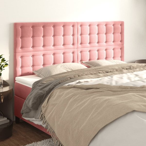 vidaXL Σετ 4 ζεγλωμέρι τριανταφυλλί, 90x5x78/88 cm, βελούδο
