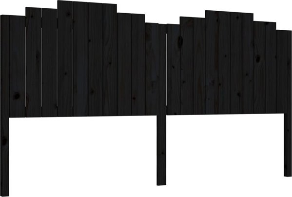 vidaXL Wezglowie lozka, czarne, 206x4x110 cm, lite drewno sosnowe