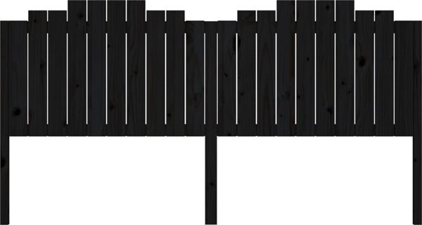 vidaXL Wezglowie lozka, czarne, 206x4x110 cm, lite drewno sosnowe
