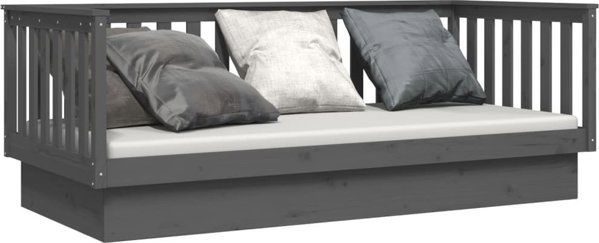 vidaXL Καναπές-κρεβάτι, γκρι, 80x200 cm, από μασίφ πεύκο