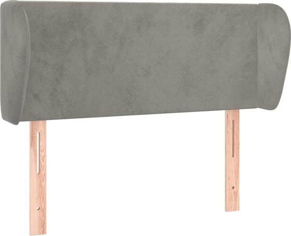 vidaXL Κεφαλάρι uszak, ανοιχτό γκρι, 103x23x78/88 cm, βελούδο