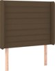 vidaXL Zaglowek do lozka z LED ciemnobrazowy 103x16x118/128 cm tkanina