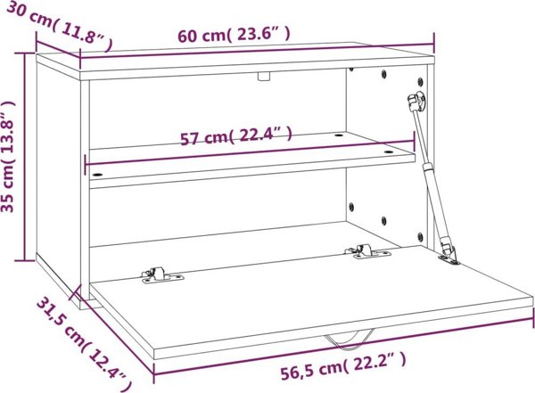 vidaXL Επιτοίχιο ντουλάπι, καφέ μέλι, 60x30x35 εκ, μασίφ ξύλο πεύκου