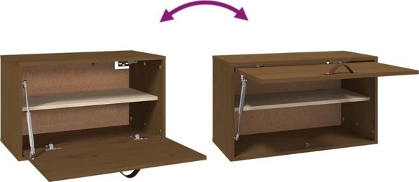 vidaXL Επιτοίχιο ντουλάπι, καφέ μέλι, 60x30x35 εκ, μασίφ ξύλο πεύκου