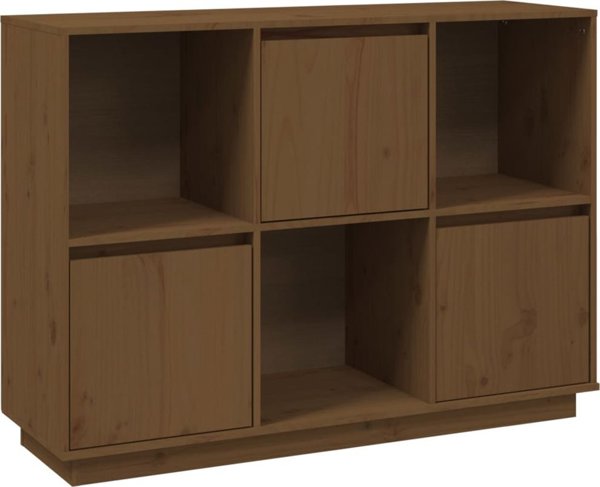 vidaXL Szafka, miodowy braz, 110,5x35x80 cm, lite drewno sosnowe