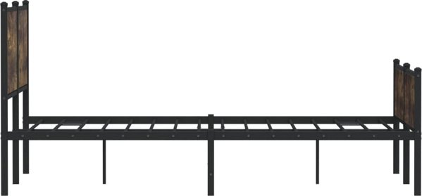 vidaXL Rama lozka z wezglowiem i zanozkem przydymiony dab 137x190 cm