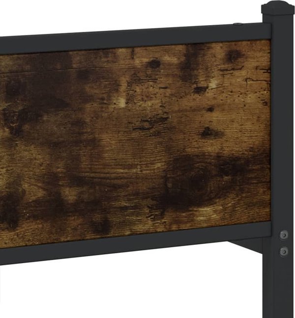 vidaXL Rama lozka z wezglowiem i zanozkem przydymiony dab 137x190 cm