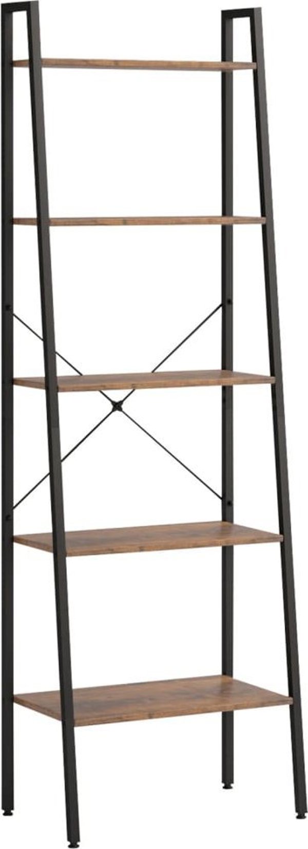 vidaXL Σκάλα-Ράφι με 5 Ράφια, Σκούρο Καφέ-Μαύρο, 56x35x174 cm