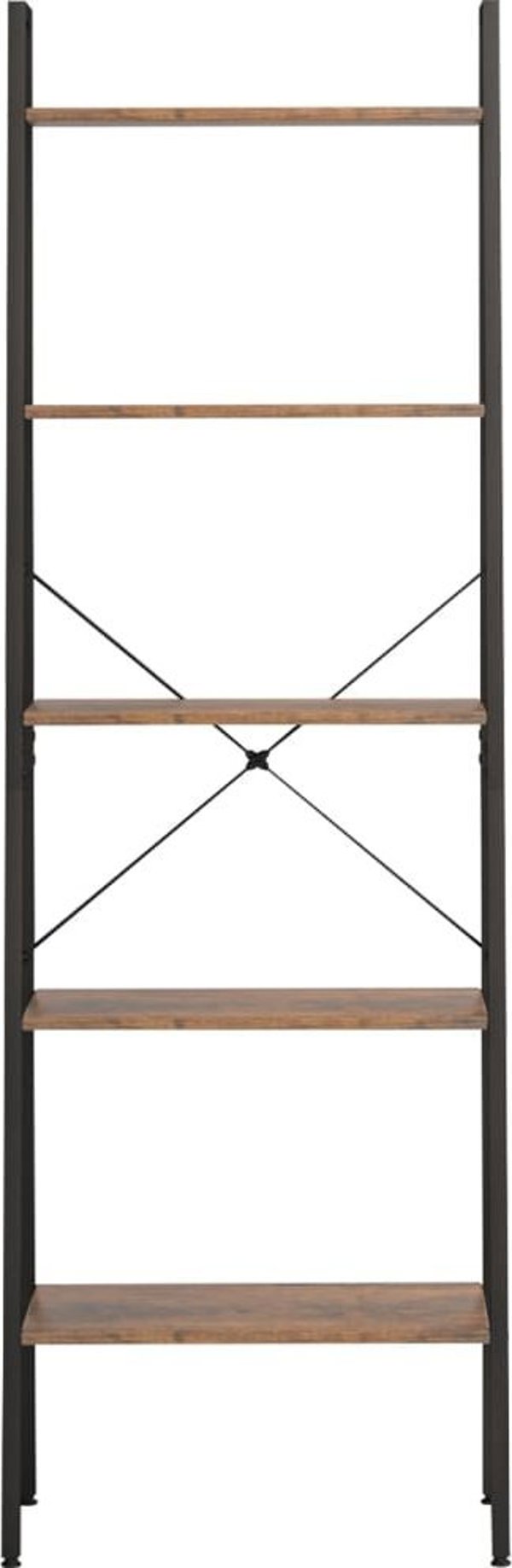 vidaXL Σκάλα-Ράφι με 5 Ράφια, Σκούρο Καφέ-Μαύρο, 56x35x174 cm