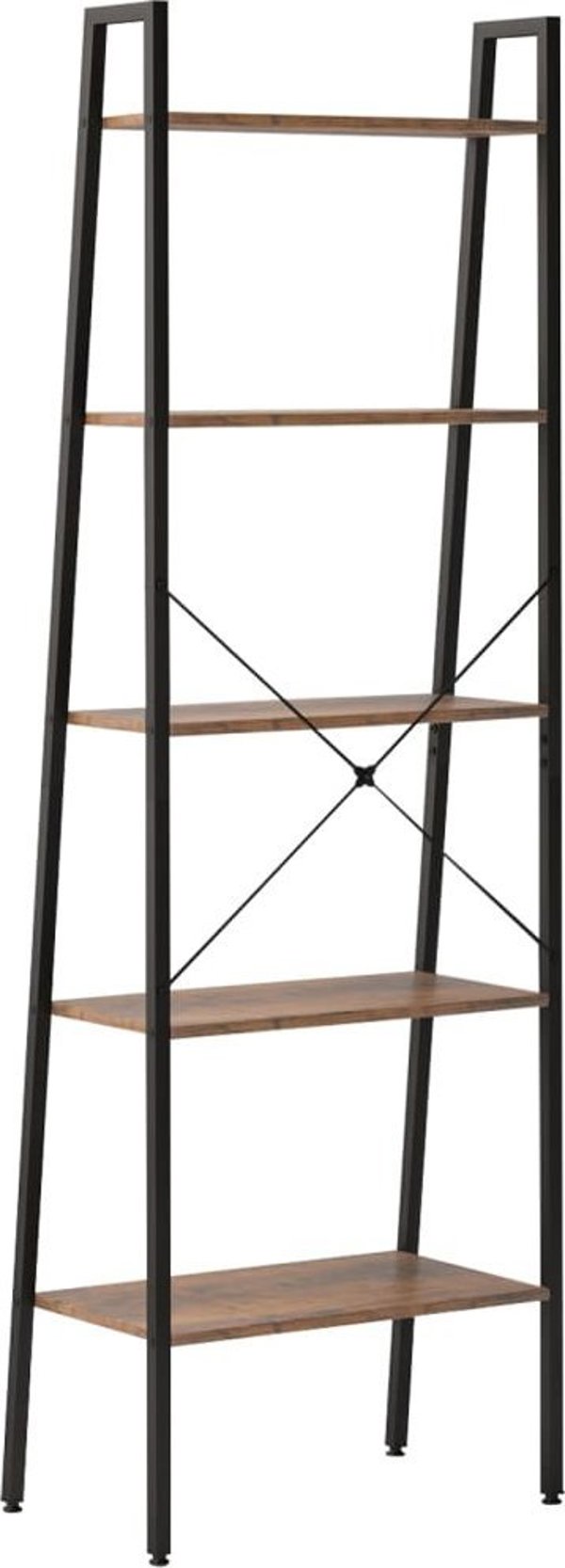 vidaXL Σκάλα-Ράφι με 5 Ράφια, Σκούρο Καφέ-Μαύρο, 56x35x174 cm