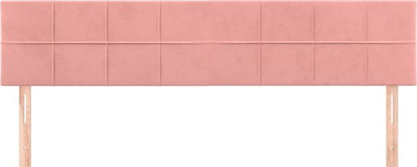 vidaXL Σετ 2 κεφαλάρια κρεβατιού ροζ 100x5x78/88 cm βελούδο