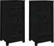 vidaXL vidaXL Komody, 2 szt., czarne, 40x35x80 cm, lite drewno sosnowe