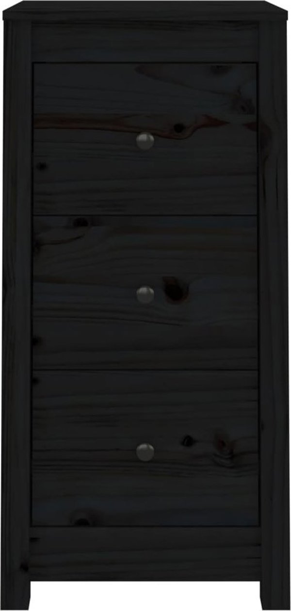 vidaXL vidaXL Komody, 2 szt., czarne, 40x35x80 cm, lite drewno sosnowe