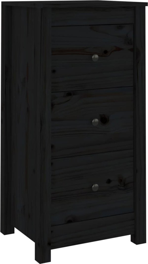 vidaXL vidaXL Komody, 2 szt., czarne, 40x35x80 cm, lite drewno sosnowe
