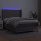 vidaXL Lotko kontynentalne me materacem i LED, szara ekoskora 140x190cm