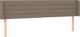 vidaXL Κεφαλάρι για κρεβάτι με LED, taupe, 183x16x78/88 εκ., ύφασμα