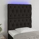 vidaXL Κεφαλάρι κρεβατιού με LED, μαύρο, 80x7x118/128 εκ., ύφασμα