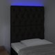 vidaXL Κεφαλάρι κρεβατιού με LED, μαύρο, 80x7x118/128 εκ., ύφασμα
