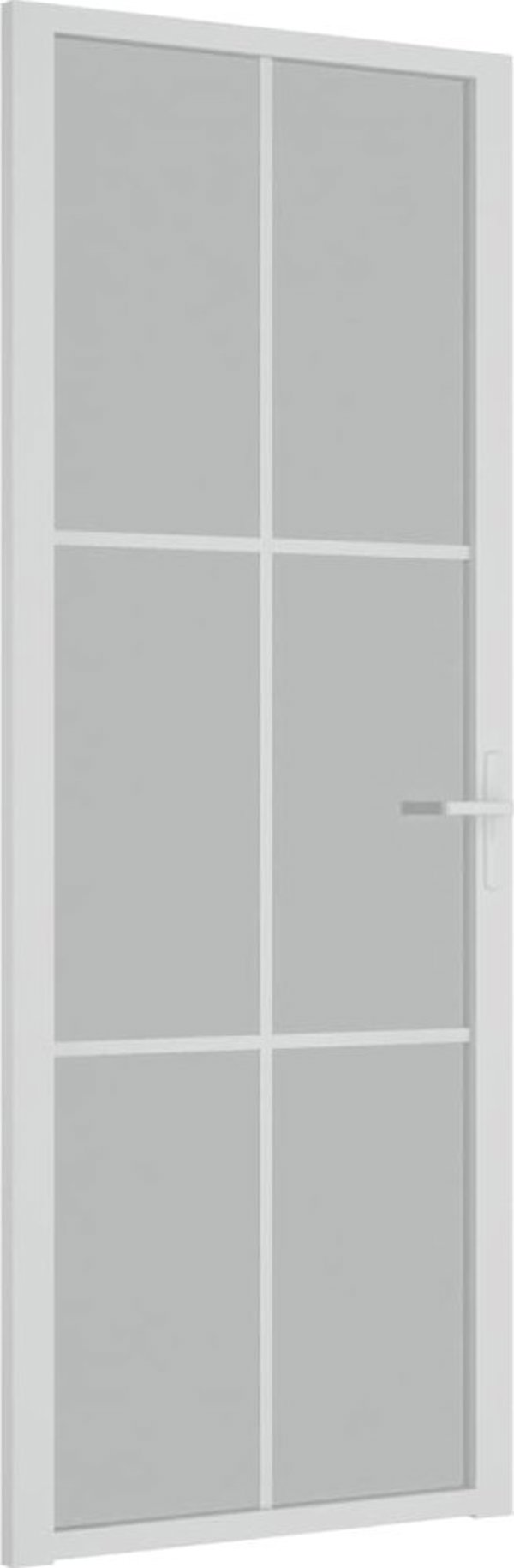 vidaXL Εσωτερική πόρτα, 76x201,5 εκ., λευκό, ματ γυαλί και αλουμίνιο