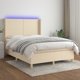 vidaXL Continental Κρεβάτι με Στρώμα, Κρεμ, 140x200 εκ., Ύφασμα