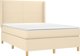 vidaXL Continental Κρεβάτι με Στρώμα, Κρεμ, 140x200 εκ., Ύφασμα
