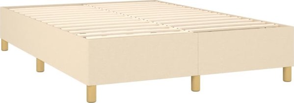 vidaXL Continental Κρεβάτι με Στρώμα, Κρεμ, 140x200 εκ., Ύφασμα