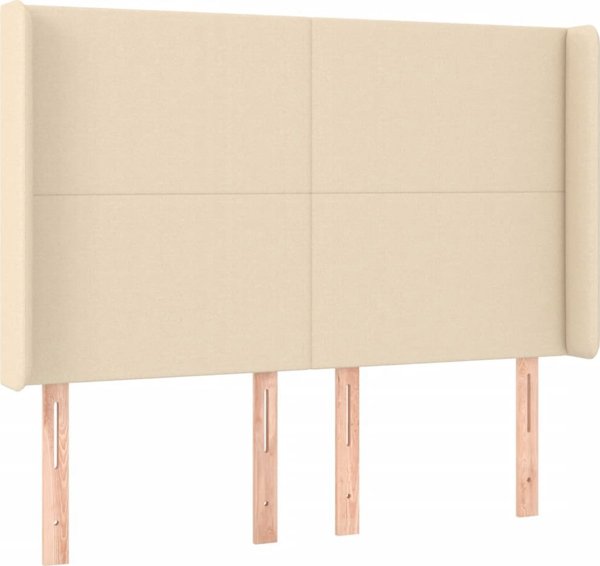 vidaXL Continental Κρεβάτι με Στρώμα, Κρεμ, 140x200 εκ., Ύφασμα