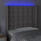 vidaXL Κεφαλάρι κρεβατιού με LED, γκρι, 83x16x118/128 εκ., τεχνητό δέρμα