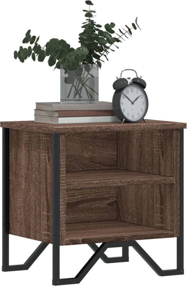 vidaXL Κομοδίνο από καφέ δρυς, 40x30x40 cm, υλικό από ξύλο